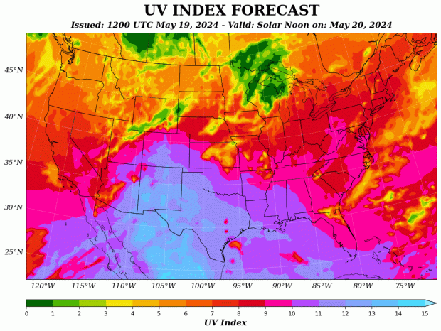 UV Index Forecast Map